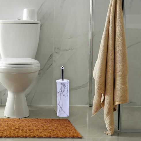 Deep & Sturdy Toilet Bowl Brush with Holder, Durable Silicone Scrubbing Tool for Bathroom Cleaning Supplies