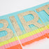 Meri Meri Rainbow Fringe Happy Birthday Banner, 8' Party Garland with Excess Cord for Celebration