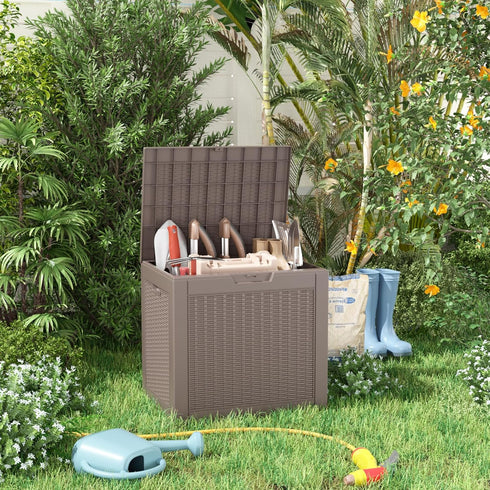 30 ROJIK Outdoor Storage Housing Deck Box - Waterproof Patio Furniture, Garden Tools, Cushions, Pool Accessories