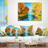 Designart Birch Forest Near The River - Landscape Printed 16 in. x 16 in