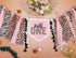 YOUAME Girls Leopard Print High Chair Banner - Wild One High Chair Decors, Pink Jungle Party Cheetah ONE Year Birthday