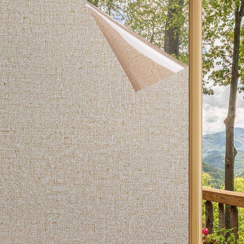 LEMON CLOUD Window Film No Adhesive Removable, Decorative Privacy Glass Film for Bathroom Office Home (35.4x78.7inches,