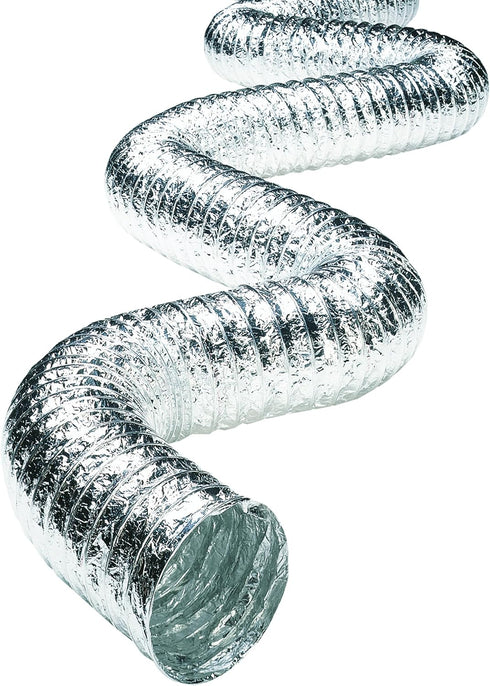 Deflecto Supurr-Flex Metallic Duct, Flexible Multi Layer Transition, Silver, 4" x 20' (F0420B/2)