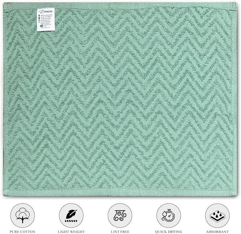 '-32 Pack -12" 12"- ZUPERIA Zigzag Multicolor Wash Cloths x Highly Absorbent Soft Washcloths for Face, Gym Towels, Hotel