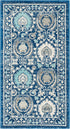 SAFAVIEH Evoke Collection 2'2" x 4' Boho Accent Rug, Blue/Ivory EVK251C - Non-Shedding for Living Room Bedroom