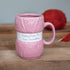 Boxer Gifts 'Knitting Keeps Me From Unraveling' Novelty Knitting Gift Mug, Light Pink with Realistic Yarn Detailing