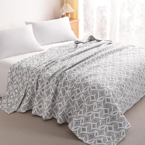 NTBAY 3 Layers Cotton Muslin 88x92 Queen Bed Blanket, Super Soft Breathable