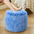 XeGe Fluffy Faux Fur Inflatable Pouf Ottoman, Soft Shaggy Fuzzy Foot Stool,