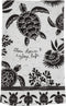Karma Gifts Black and White Boho Tea Towel, Cotton, Sea Turtle
