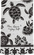 Karma Gifts Black and White Boho Tea Towel, Cotton, Sea Turtle