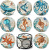 Teivio Absorbing Stone Sea Ocean Life Coasters, Cork Base with Holder, Set of 8 for Coastal Decor