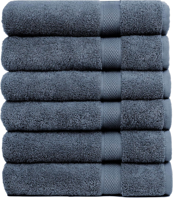 Pleasant Home Bath Towels Set of 6 (24 x 50) 100% Cotton,