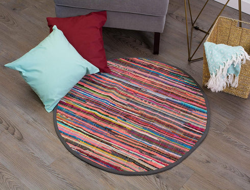 DII Chindi Home Collection Handwoven Multicolor Area Rag Rug, 36" Round by DII