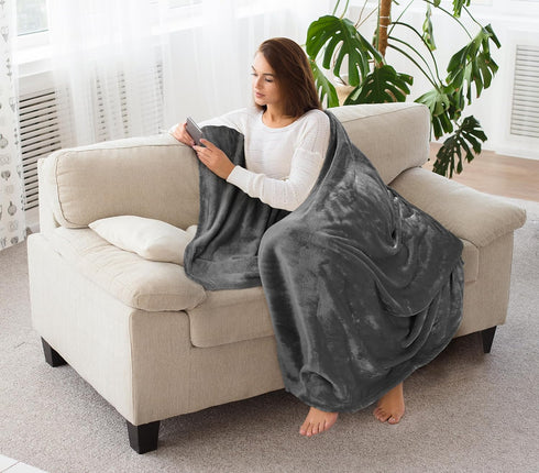 Utopia Bedding Fleece Blanket Throw Size Grey, 300GSM Luxury Soft Microfiber for Couch, Sofa, and Bed (60x50 Inch)