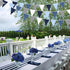 32Ft Deep Blue Royal Triangle Flag Pennant Bunting Fabric Garland for Nautical Pirate, Wedding, Birthday, Baby Shower