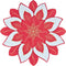Embroidered Holiday Christmas Doily Placemat, Red White and Gold Star Poinsettia Small Table Topper (24 Inch)