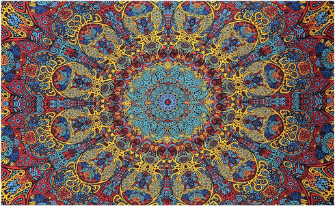Sunshine Joy 3D Psychedelic Sunburst Tapestry Tablecloth Beach Sheet 60x90 Inches -
