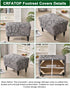 Bottom,51 CRFATOP Ottoman Chair Cover Large Ottoman Chair Slipcovers Solid Rectangle Storage Stool Cover Stretch