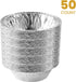 PLASTICPRO 6'' Inch Round Tin Foil Cake Pans, Disposable Aluminum, Freezer & Oven Safe, Pack of 50