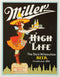 Miller Server Tin Sign, 10.5"W x 16"H