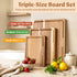 Set 3, Acacia Wood Cutting Board for Kitchen, Non-Toxic Cutting Board of Chopping Boards with Deep Juice Groove