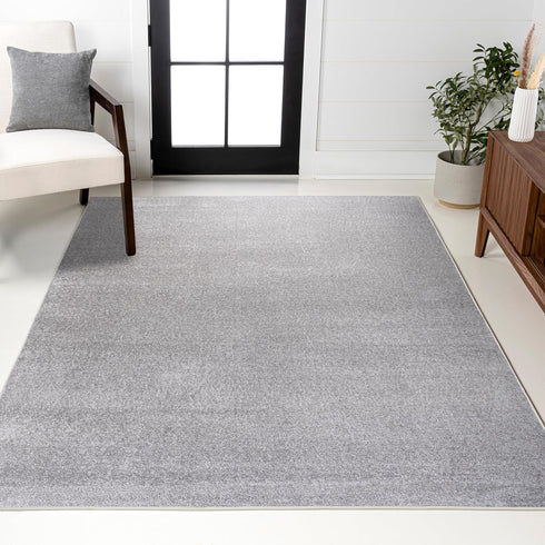JONATHAN Y Haze Solid Low-Pile Light Gray Indoor Area Rug 3x5, Coastal,Bohemian,Minimalist,Classic,