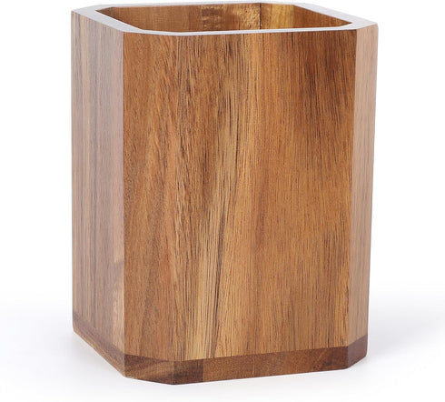 Kitchen Utensil Holder for Countertop, Wooden Utensil Crocks - Cooking Spoons Organizer