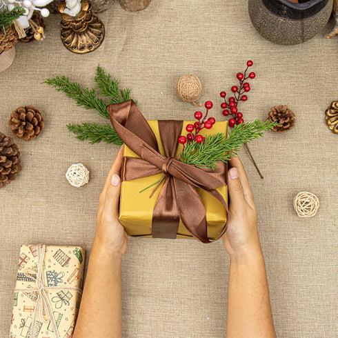 30 9.5 Inches 6.5 Inches PCs Christmas Picks Winter Christmas Tree Stems Evergreen Pine Needle Branches Red Berry Picks