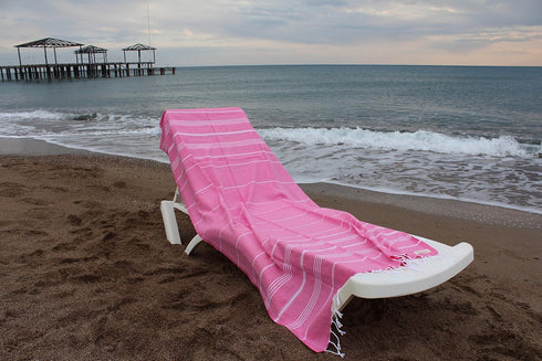 Bersuse Beach Towels Peshtemal Turkish Towels, Anatolia Collection, 100% Cotton, Large, Pink, Quick-Dry