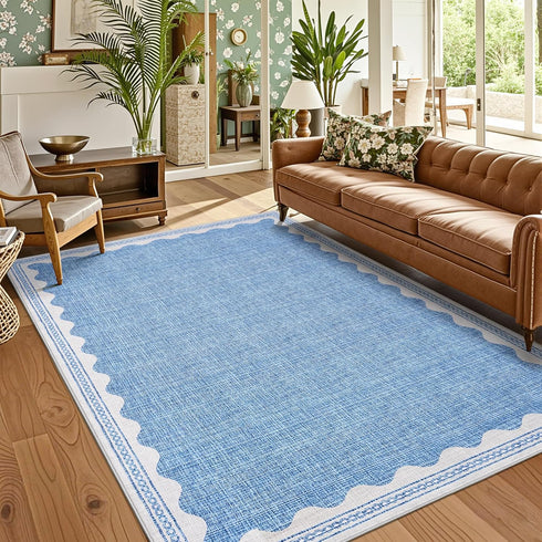 GarveeHome 5x7 Rug for Living Room, Scalloped 5 X 7 Area Rugs