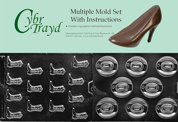 Cybrtrayd 2-Piece White Cowboy Boots and Hat Chocolate Molds