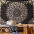 Edeesky Black Mandala Tapestry Wall Hanging, Psychedelic Aesthetic Indian Hippie Decor for Bedroom, Living Room