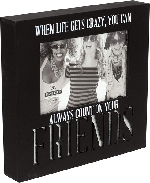 Malden International Designs Laser Cut Industrial Expressions Friends Picture Frame, 4x6, Black