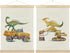 BCUANGD Dinosaur and Construction Truck Wall Decor - Dinosaur Dino Poster Hanger