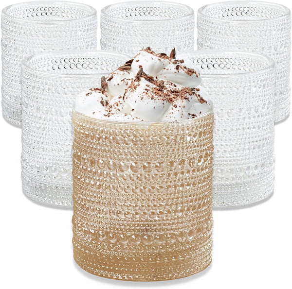 Kate Aspen Beaded Drinking Glasses Set of 6, 10 oz Retro Vintage