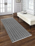 THE BEER VALLEY Diamond Woven Runner Rug 2'x6', Black Anti-Slip Cotton Rug for Hallway Kitchen Living Room