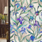 Coavas Stained Glass Window Privacy Film, 3D Violet Flower Static Cling Decals, 17 x 118.1 Inch, Bathroom Sun Heat