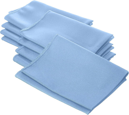 LA Linen 10-Pack Soft Cloth Napkins, 18 by 18-Inch, Washable Reusable, Stain and Wrinkle Resistant, Blue Light