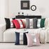TAOSON Pack 2 1220 Inch of Velvet Decorative Throw Pillow Covers Navy Blue Patchwork with Silver Striped Leather Pillow