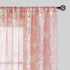 FMFUNCTEX Linen Sheer Curtains, Blush Pink Blossom Patterned, 96 Inches Long, Floral Drapes for Kids Room and Living