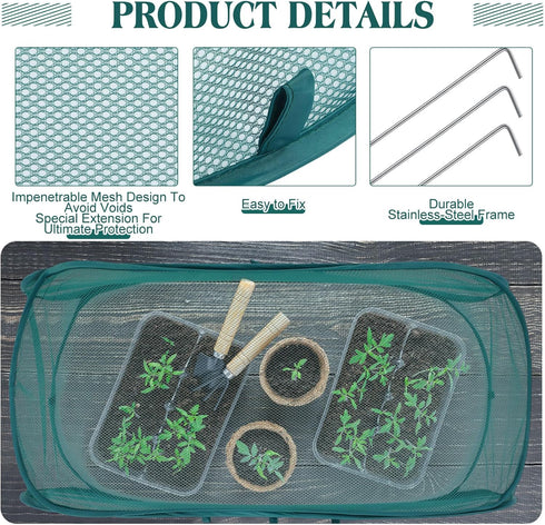 Threehoney 4 35'' 14'' 16'' Pcs x x Pop up Garden Mesh Plant Cover Outdoor Plant Protector Garden Row Raised Bed Cover