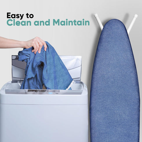 Home Intuition Iron Scorch Resistant Ironing Board Cover and Pad, 15x54, Standard Size, Blue