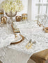 SARO LIFESTYLE Bottega Collection Foil Print Design Table Runner, 15" x 90", Silver Color