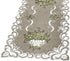 Embroidered Green Leaf Table Runner - Antique Green Fabric Dresser Scarf (16Wx54L)