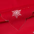 Violet Linen Embroidered Red Christmas Table Topper, 36" Square, Snowflakes