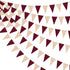 Burgundy Party Decorations - Maroon Champagne Gold Triangle Banner Flag Bunting for Birthday, Engagement, Wedding, Baby