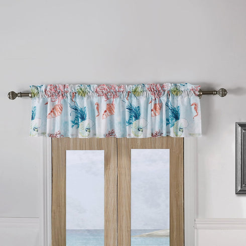 Greenland Home Fashions Barefoot Bungalow Sarasota Window Valance, Multicolor, One Size 84" x 14"