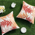 MIULEE Pack of 2 Outdoor Waterproof Throw Pillow Covers, 16x16 Inch, Orange Natural Leaves Pattern for Patio Couch