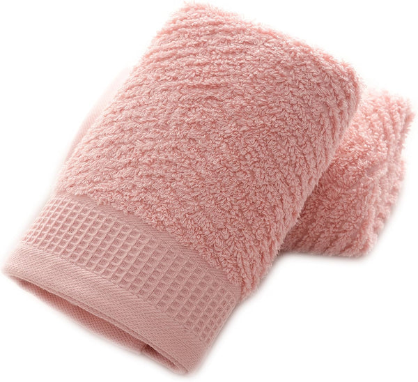 Decorative Cotton Hand Towels for Bathroom Clearance - Hanging Loops (Pink, 2-Pack, 14" x 29")