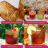 Set 6 10 oz Set, Vintage Amber Drinking Glasses of by Kate Aspen - Ribbed Glassware for Drinking Water, Juice, Cocktail